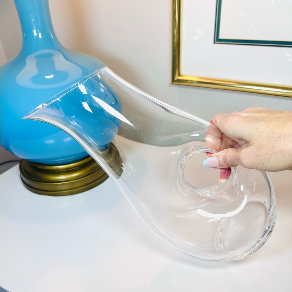 Bormioli Rocco ‘Aurum’ Handmade Glass Decanter w Cutout Handle, 50.75oz